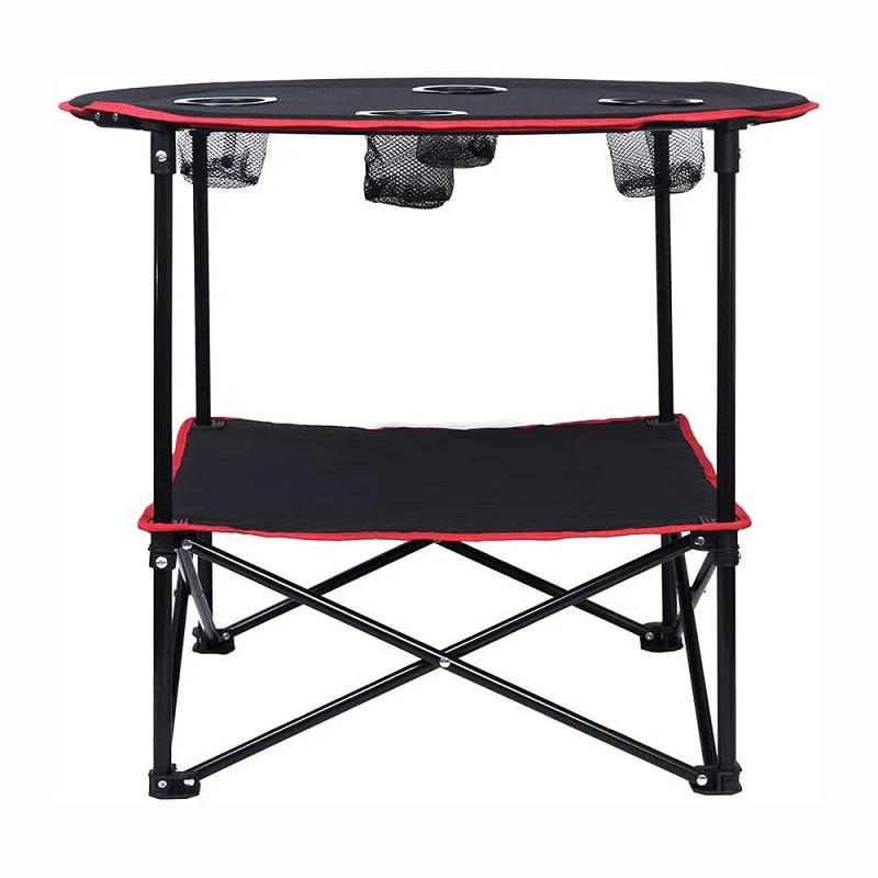 Mesa circular de acampamento